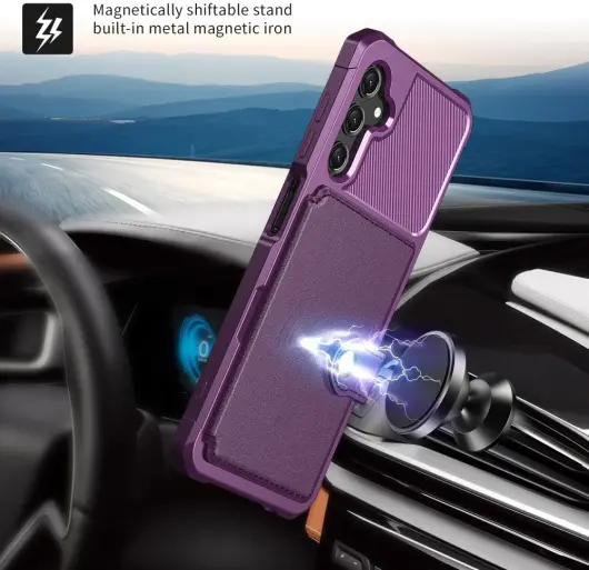 Samsung Galaxy A25 3 in 1 Back Cover Portemonnee Hoesje Paars afbeelding 4