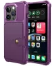 Apple iPhone 15 Pro 3 in 1 Back Cover Portemonnee Hoesje Paars