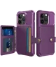 Apple iPhone 15 Pro Max 3 in 1 Back Cover Portemonnee Hoesje Paars