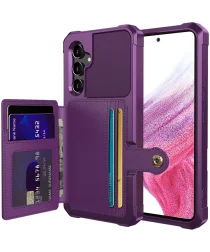 Samsung Galaxy A34 3 in 1 Back Cover Portemonnee Hoesje Paars