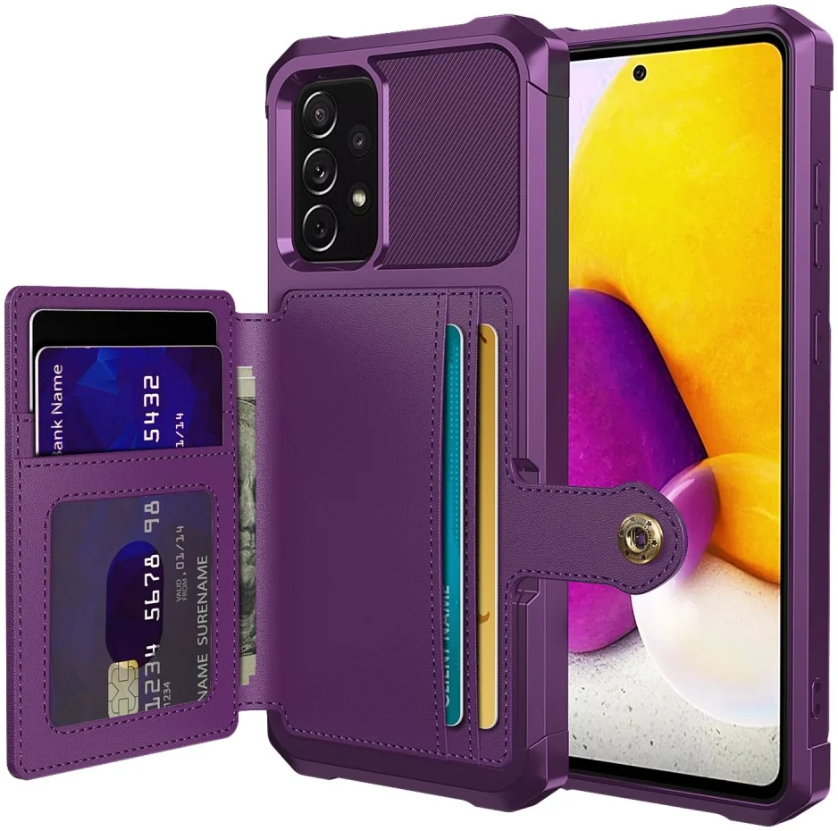 Samsung Galaxy A53 3 in 1 Back Cover Portemonnee Hoesje Paars afbeelding 1
