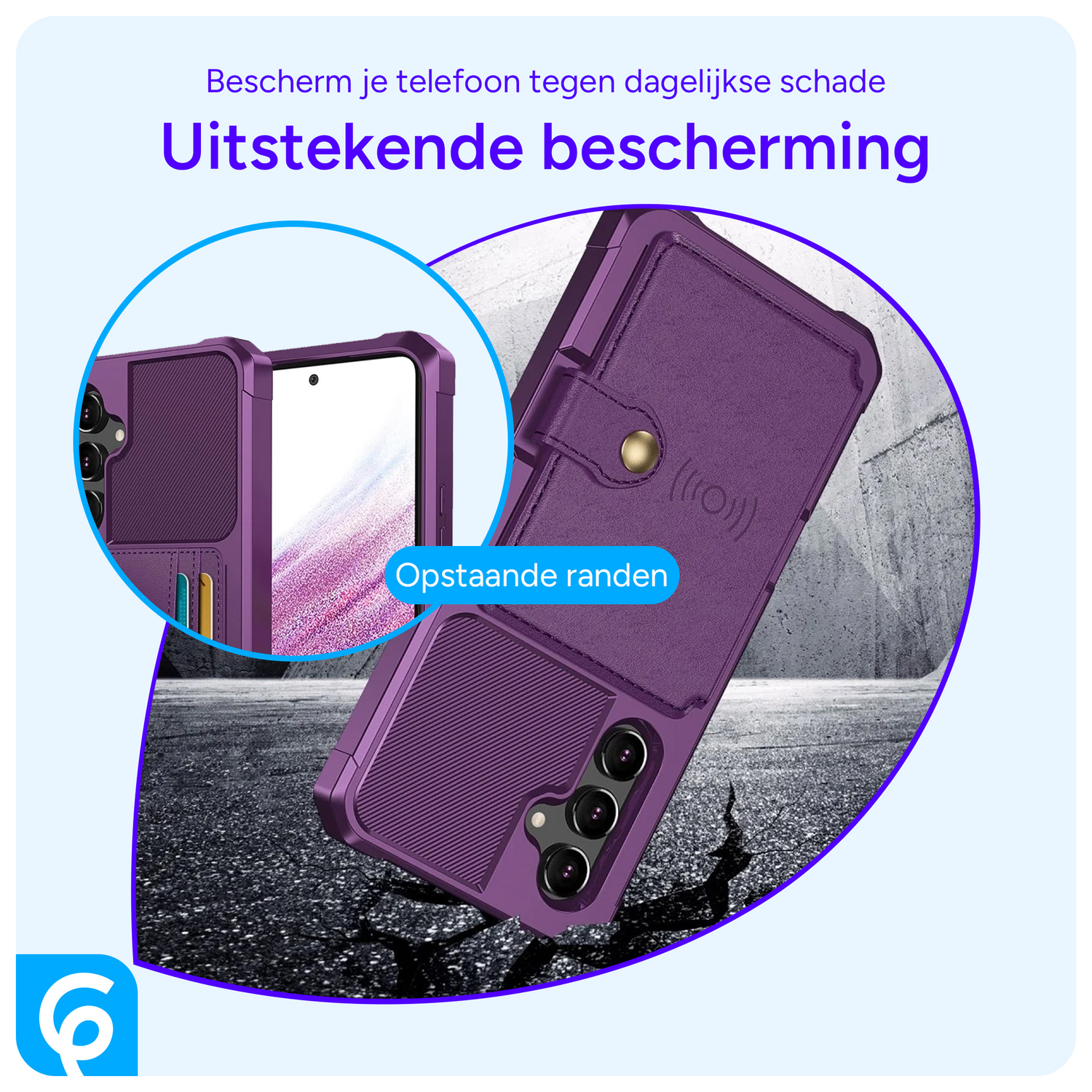 Samsung Galaxy A54 3 in 1 Back Cover Portemonnee Hoesje Paars afbeelding 4