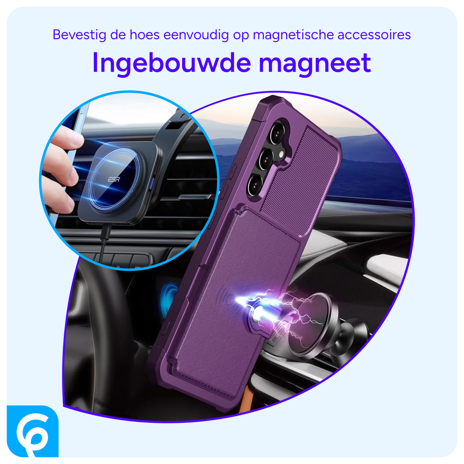 Samsung Galaxy A54 3 in 1 Back Cover Portemonnee Hoesje Paars afbeelding 6
