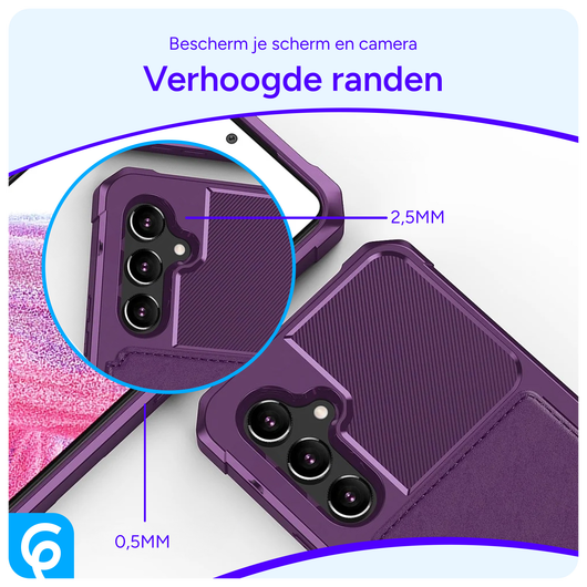 Samsung Galaxy A54 3 in 1 Back Cover Portemonnee Hoesje Paars afbeelding 3