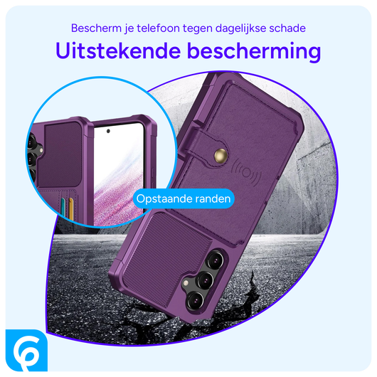 Samsung Galaxy A54 3 in 1 Back Cover Portemonnee Hoesje Paars afbeelding 4