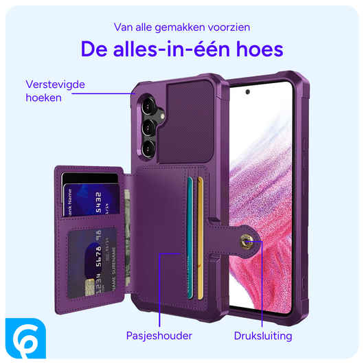 Samsung Galaxy A54 3 in 1 Back Cover Portemonnee Hoesje Paars afbeelding 5