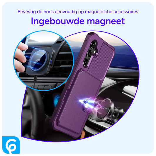 Samsung Galaxy A54 3 in 1 Back Cover Portemonnee Hoesje Paars afbeelding 6