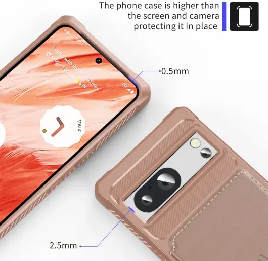 Google Pixel 8 Pro 3 in 1 Back Cover Portemonnee Hoesje Roze afbeelding 6