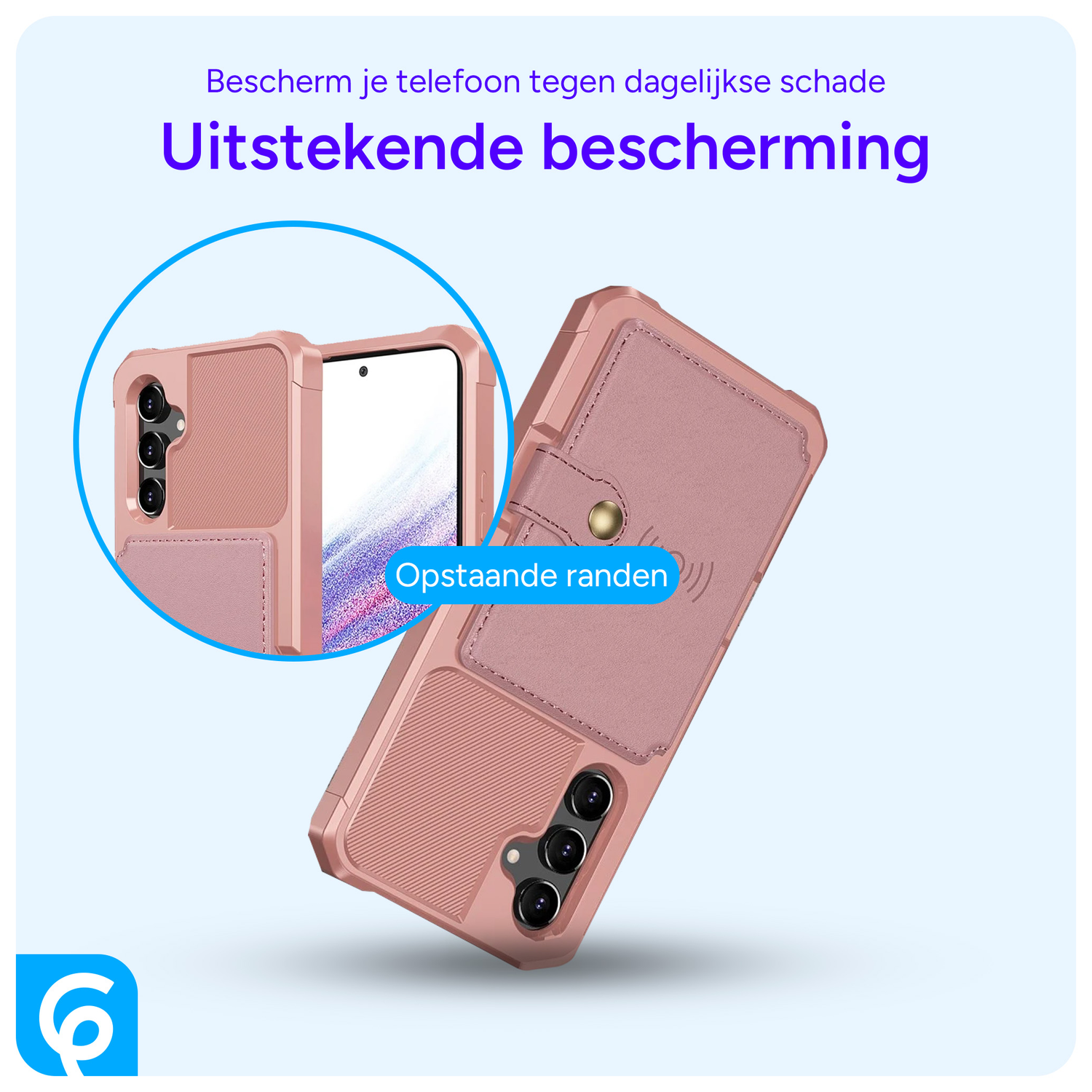 Samsung Galaxy A54 3 in 1 Back Cover Portemonnee Hoesje Roze afbeelding 5