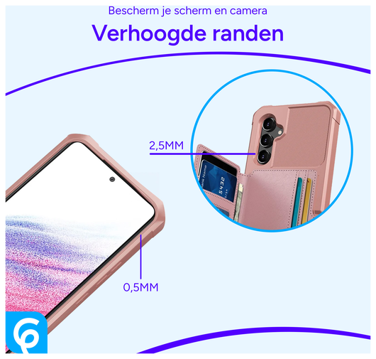 Samsung Galaxy A54 3 in 1 Back Cover Portemonnee Hoesje Roze afbeelding 4