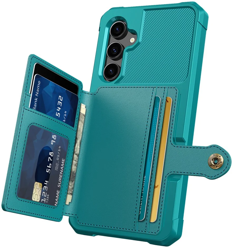 Samsung Galaxy S23 FE 3 in 1 Back Cover Portemonnee Hoesje Groen Blauw afbeelding 7