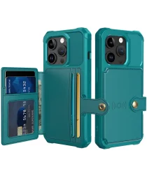 Apple iPhone 15 Pro Max 3 in 1 Back Cover Portemonnee Hoesje Blauw