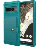 Google Pixel 7 Pro 3 in 1 Back Cover Portemonnee Hoesje Groen Blauw