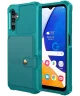 Samsung Galaxy A14 3 in 1 Back Cover Portemonnee Hoesje Groen Blauw