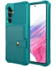 Samsung Galaxy A34 3 in 1 Back Cover Portemonnee Hoesje Groen Blauw