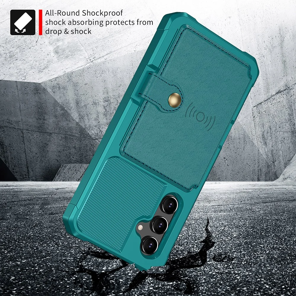 Samsung Galaxy A34 3 in 1 Back Cover Portemonnee Hoesje Groen Blauw afbeelding 4