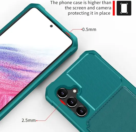 Samsung Galaxy A34 3 in 1 Back Cover Portemonnee Hoesje Groen Blauw afbeelding 6