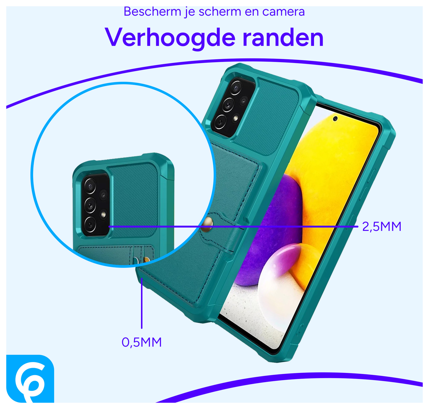 Samsung Galaxy A52 / A52S 3 in 1 Back Cover Portemonnee Hoesje Groen afbeelding 4