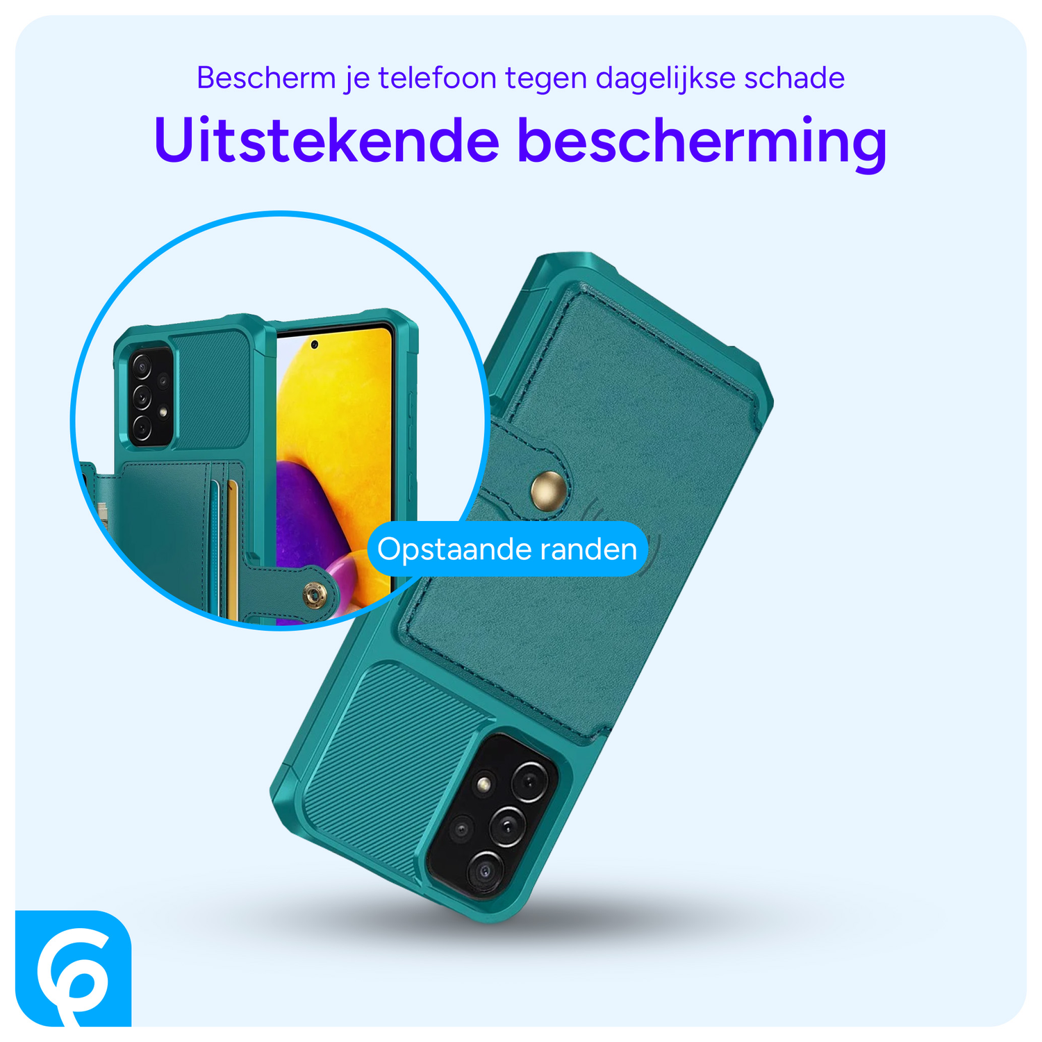 Samsung Galaxy A52 / A52S 3 in 1 Back Cover Portemonnee Hoesje Groen afbeelding 5