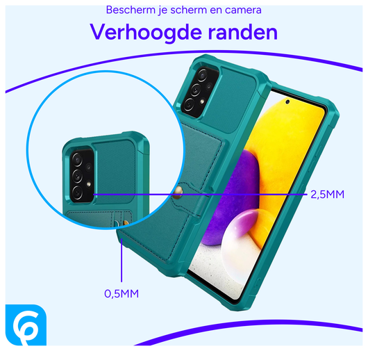 Samsung Galaxy A52 / A52S 3 in 1 Back Cover Portemonnee Hoesje Groen afbeelding 4