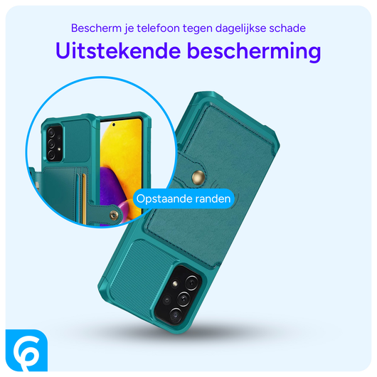 Samsung Galaxy A52 / A52S 3 in 1 Back Cover Portemonnee Hoesje Groen afbeelding 5
