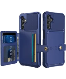 Samsung Galaxy A25 3 in 1 Back Cover Portemonnee Hoesje Donkerblauw