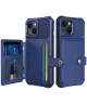 Apple iPhone 15 Plus 3 in 1 Back Cover Portemonnee Hoesje Donkerblauw