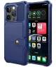 Apple iPhone 15 Pro 3 in 1 Back Cover Portemonnee Hoesje Donkerblauw