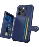 Apple iPhone 15 Pro 3 in 1 Back Cover Portemonnee Hoesje Donkerblauw