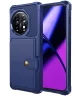 OnePlus 11 3 in 1 Back Cover Portemonnee Hoesje Donkerblauw