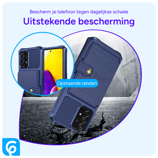 Samsung Galaxy A52 / A52S 3 in 1 Back Cover Portemonnee Hoesje Navy afbeelding 3
