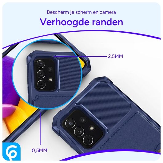 Samsung Galaxy A52 / A52S 3 in 1 Back Cover Portemonnee Hoesje Navy afbeelding 5