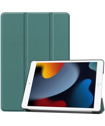 Apple iPad 10.2 (2021/2020/2019) Hoes Tri-Fold Book Case Groen Hoesjes