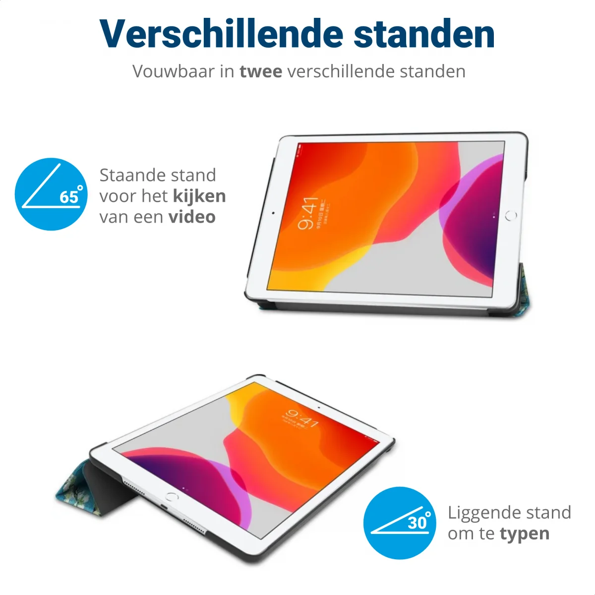 Apple iPad 10.2 (2021/2020/2019) Hoes Tri-Fold Book Case Blossom afbeelding 6