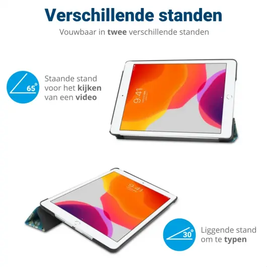 Apple iPad 10.2 (2021/2020/2019) Hoes Tri-Fold Book Case Blossom afbeelding 6
