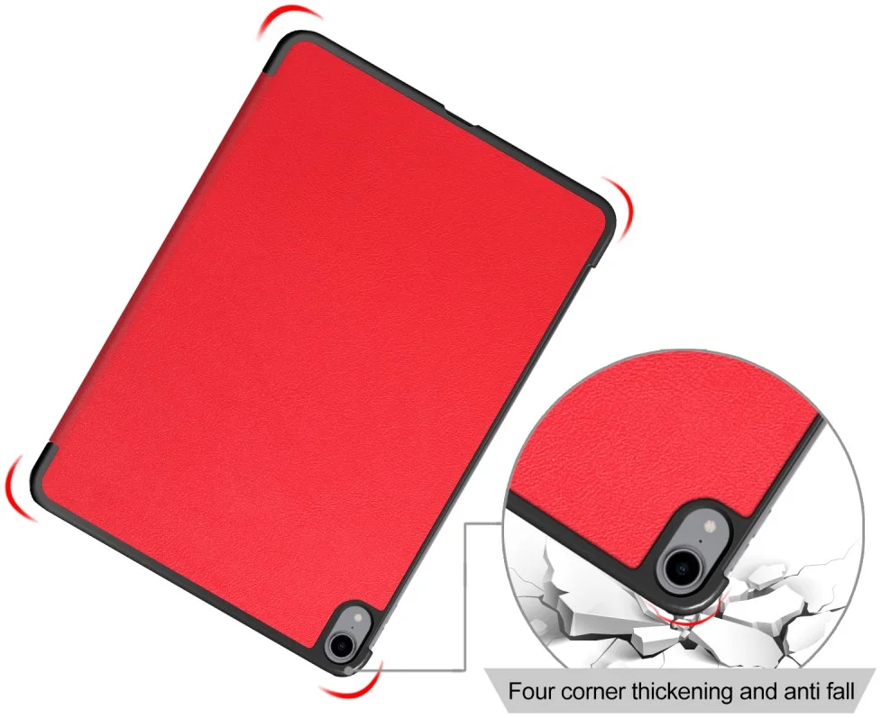 Apple iPad Air 10.9 (2020 / 2022) Hoes Tri-Fold Book Case Rood afbeelding 10