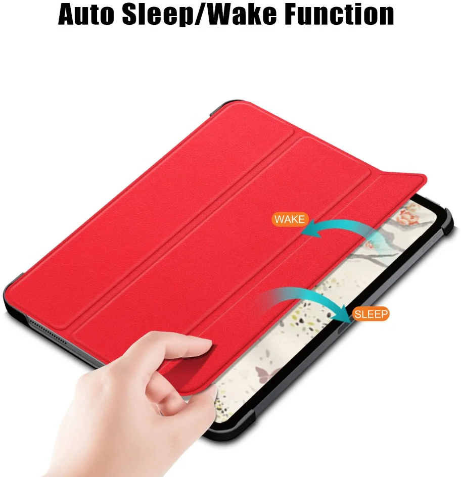 Apple iPad Air 10.9 (2020 / 2022) Hoes Tri-Fold Book Case Rood afbeelding 7