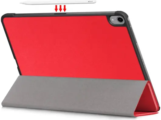 Apple iPad Air 10.9 (2020 / 2022) Hoes Tri-Fold Book Case Rood afbeelding 2