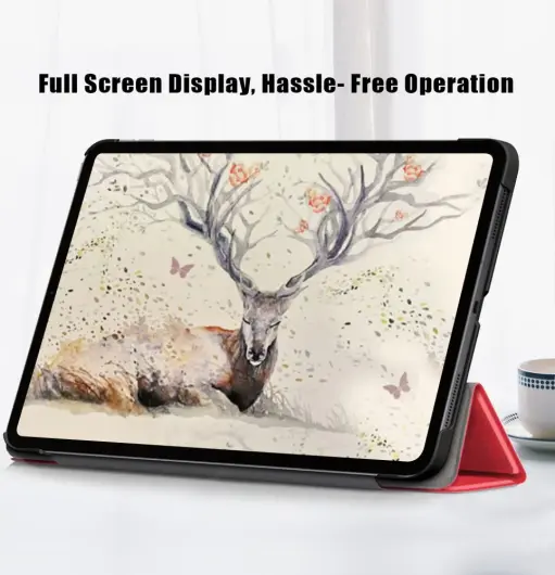 Apple iPad Air 10.9 (2020 / 2022) Hoes Tri-Fold Book Case Rood afbeelding 4