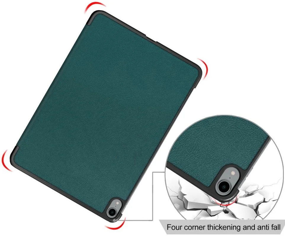 Apple iPad Air 10.9 (2020 / 2022) Hoes Tri-Fold Book Case Groen afbeelding 10