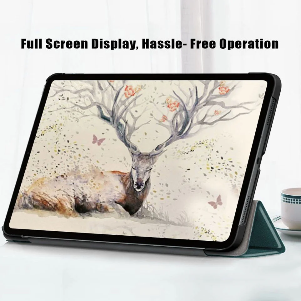 Apple iPad Air 10.9 (2020 / 2022) Hoes Tri-Fold Book Case Groen afbeelding 4