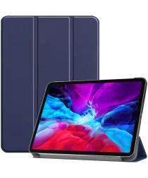 iPad Pro 12.9 Hoes Tri-Fold Book Case met Standaard Blauw