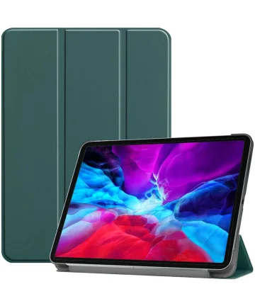 iPad Pro 12.9 Hoes Tri-Fold Book Case met Standaard Groen Hoesjes