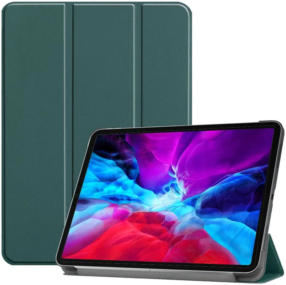 iPad Pro 12.9 Hoes Tri-Fold Book Case met Standaard Groen afbeelding 1