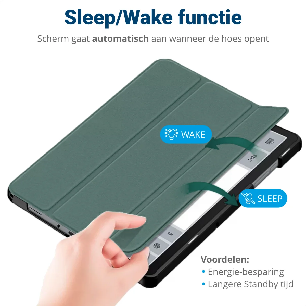 iPad Pro 12.9 Hoes Tri-Fold Book Case met Standaard Groen afbeelding 7