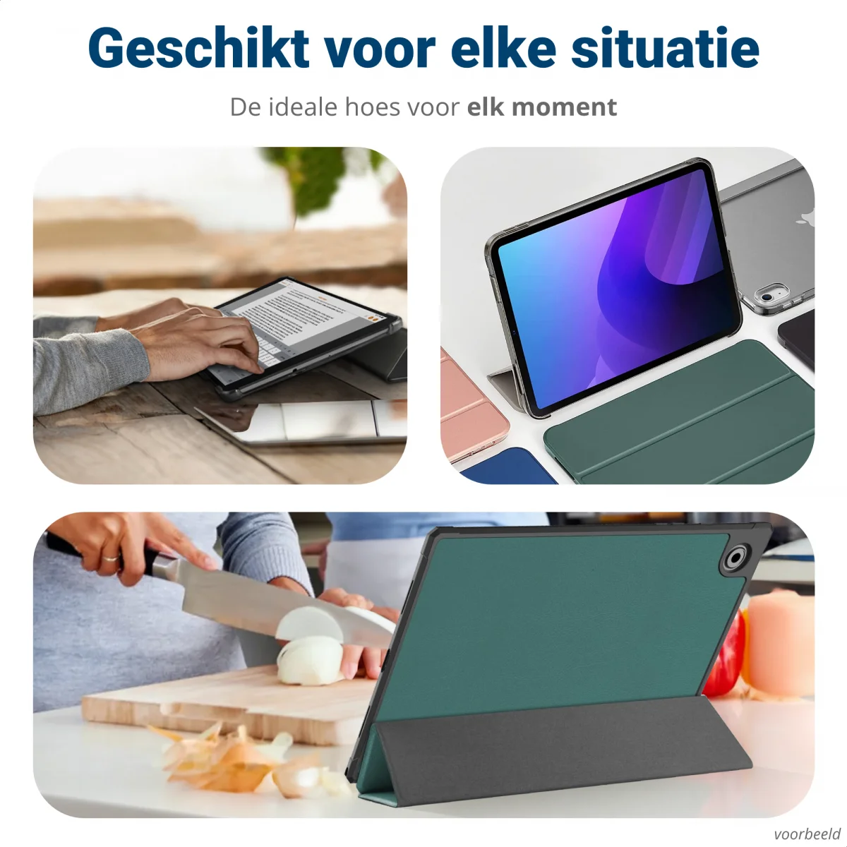 iPad Pro 12.9 Hoes Tri-Fold Book Case met Standaard Groen afbeelding 8