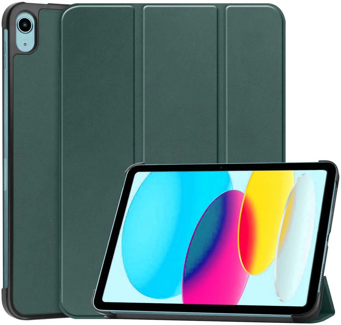 Apple iPad 11 (2025) / 10.9 (2022) Hoes Tri-Fold Book Case Groen afbeelding 1
