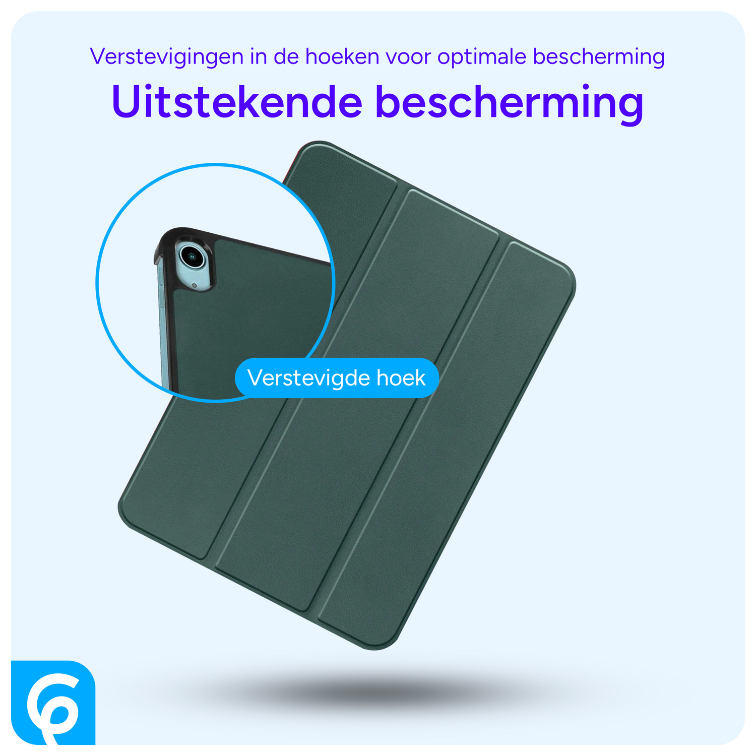 Apple iPad 11 (2025) / 10.9 (2022) Hoes Tri-Fold Book Case Groen afbeelding 2