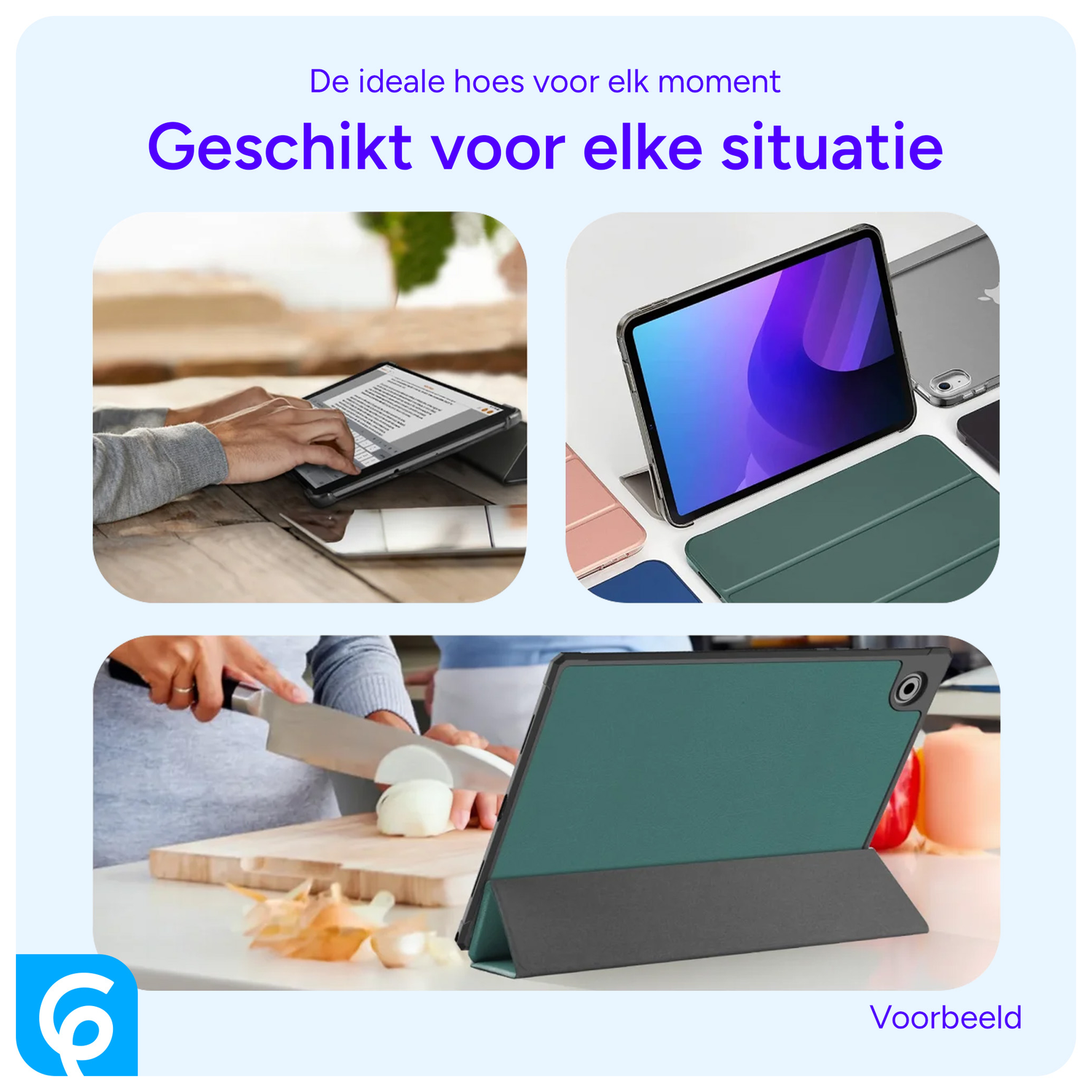 Apple iPad 11 (2025) / 10.9 (2022) Hoes Tri-Fold Book Case Groen afbeelding 5