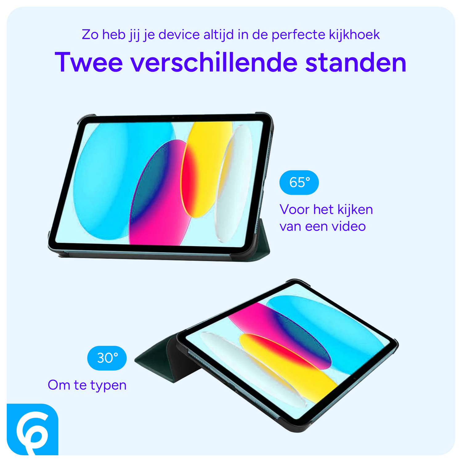 Apple iPad 11 (2025) / 10.9 (2022) Hoes Tri-Fold Book Case Groen afbeelding 7